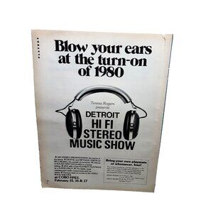 1980 Teresa Rogers Detroit Hi Fi Stereo Music Show Cobo Hall Original Print Ad